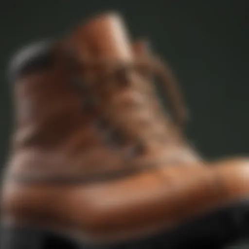 A close-up of LL Bean hiking boots showcasing premium materials and craftsmanship