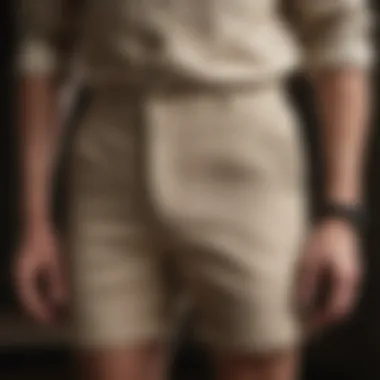 Luxurious linen dress shorts in beige