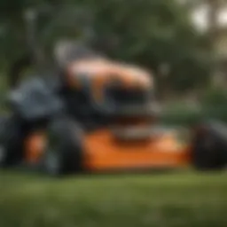 Close-up of a sleek manscape mower showcasing its ergonomic design and features.