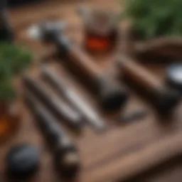 A well-organized grooming toolkit featuring essential manscaping tools.