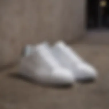 Minimalist White Leather Sneakers in Urban Setting