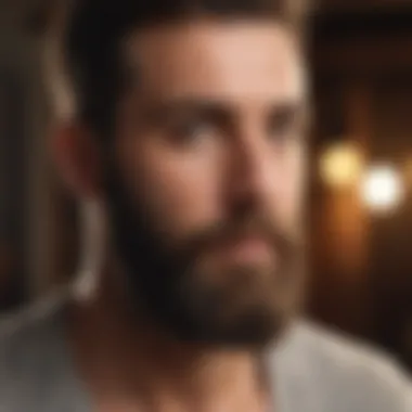 Natural Beard Oil Application Bearded man using natural beard oil