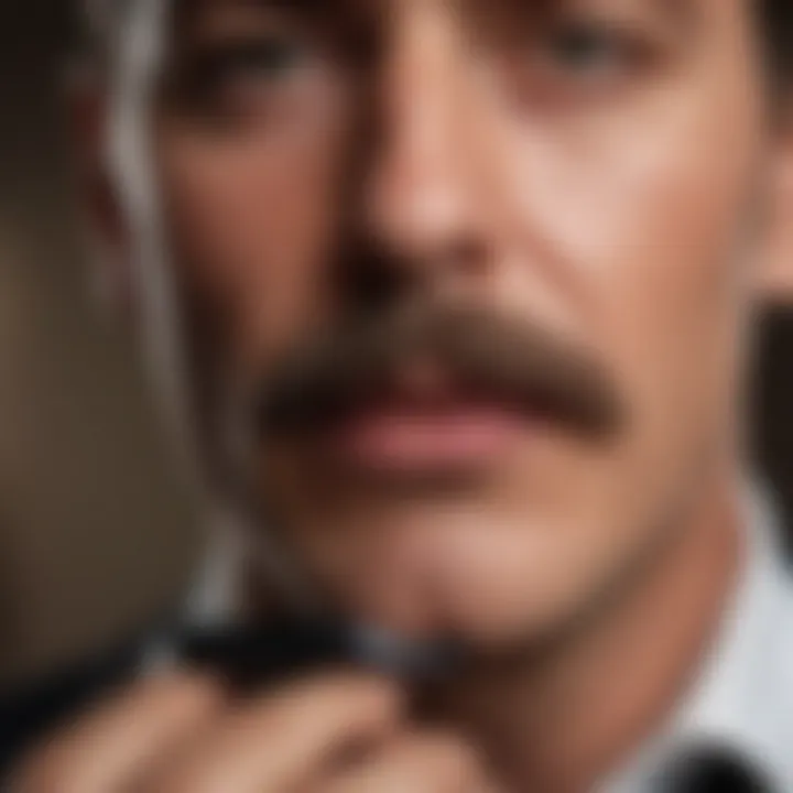 Gentleman grooming a refined mustache