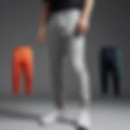 A stylish display of various Nike sweat pants showcasing different colors and styles.