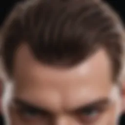 A close-up view of a healthy scalp showcasing vibrant hair.