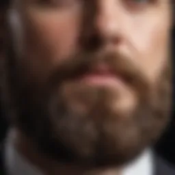 Close-up of a well-groomed beard showcasing texture and shine