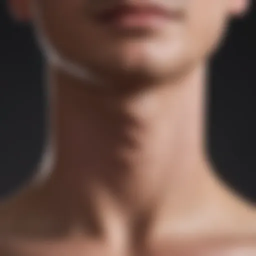 A close-up of freshly waxed neck skin showcasing smoothness.