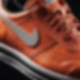 A close-up of Nike gym shoe design showcasing innovative materials and craftsmanship.