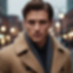 Classic overcoat in a winter setting