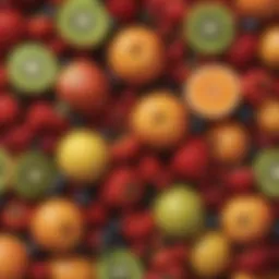 A vibrant assortment of fruits known for promoting hair health