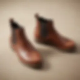 Close-up view of Old Navy Chelsea boots showcasing their texture and material.