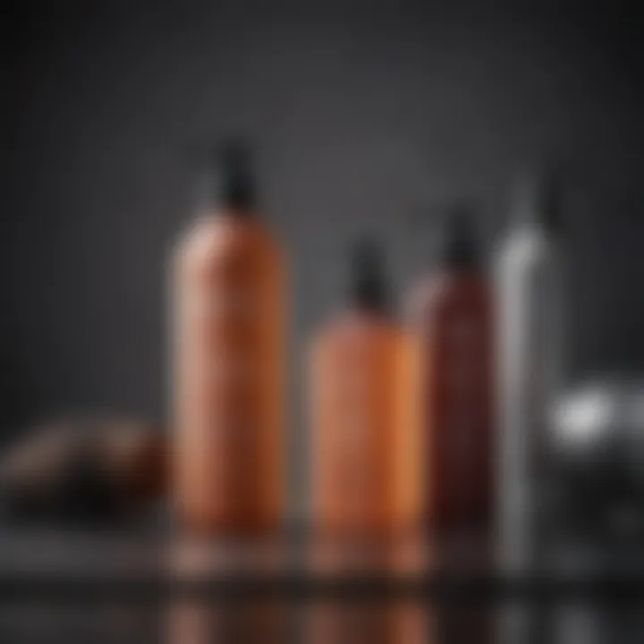 A variety of hair care products displayed elegantly