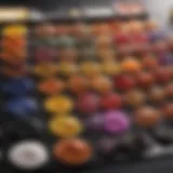 A vibrant color palette showcasing various hair dye options.
