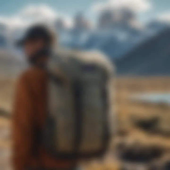 Patagonia Backpack with mountain view in the background