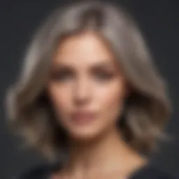 Elegant Gray Hair with Soft Caramel Balayage