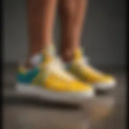Pharrell Williams showcasing unique footwear designs