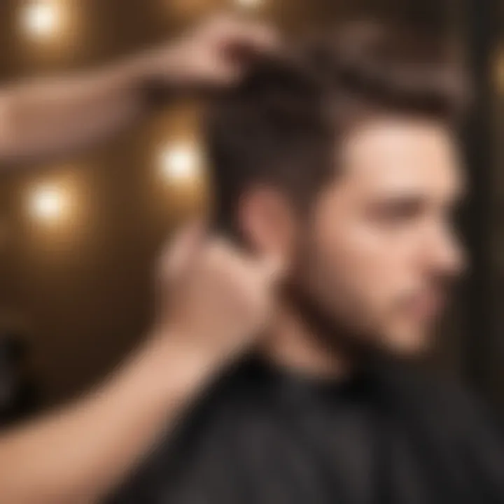 Professional hairstylist applying Redken Graydiant on brown hair