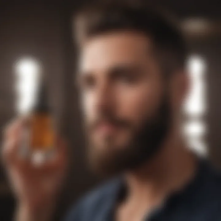 User applying Raffin Beard Growth serum