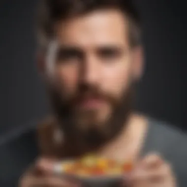 Bearded man enjoying a healthy diet rich in vitamins