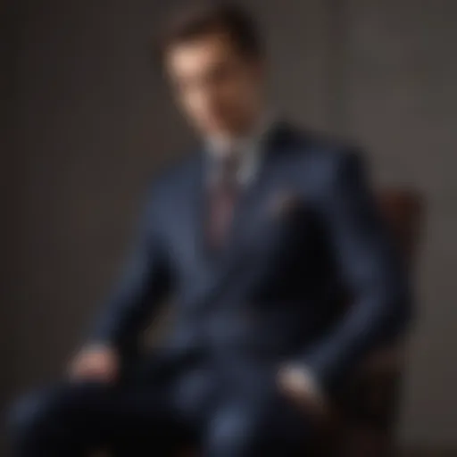 Elegant suit jacket draped over chair