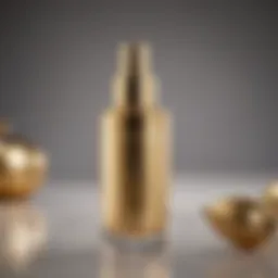 Elegant serum bottle with gold accents