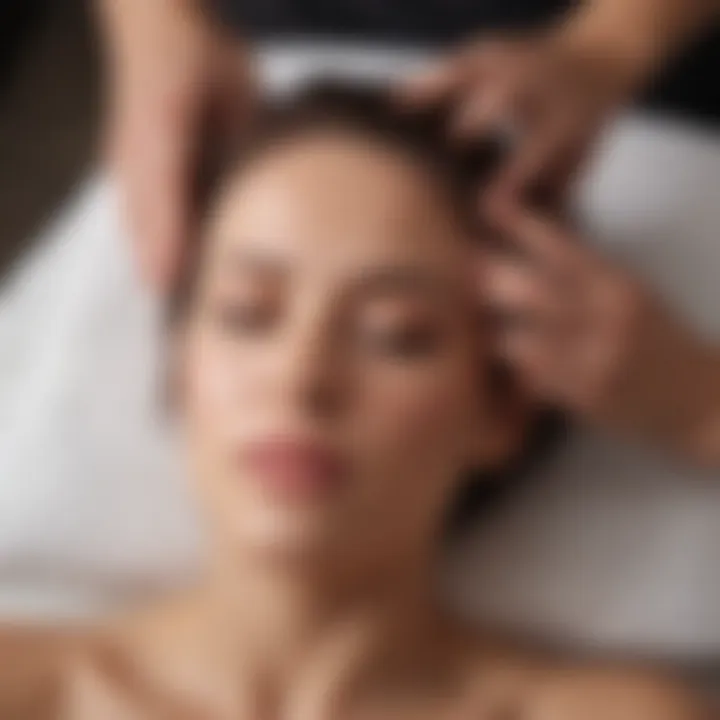 Scalp massage promoting hair growth