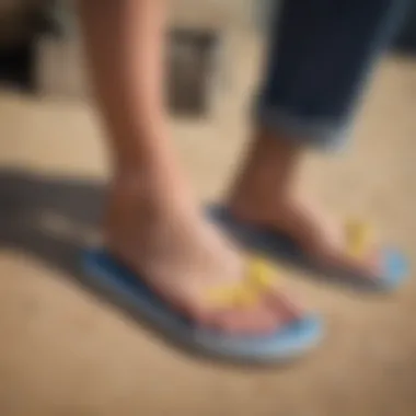 Demonstration of proper flip flop fit and support