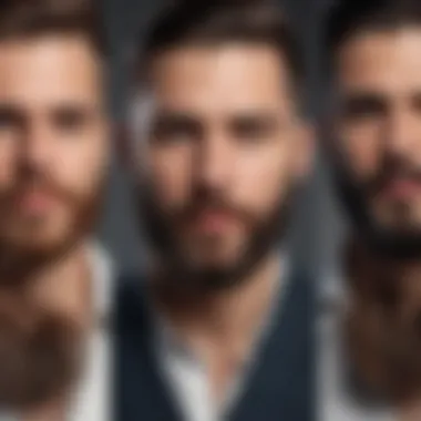 Various styles of beards and shaving techniques displayed