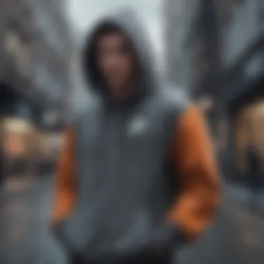 Modern Aesthetics: Nike Hoodie in Urban Environment Sleek Nike Hoodie in Urban Setting