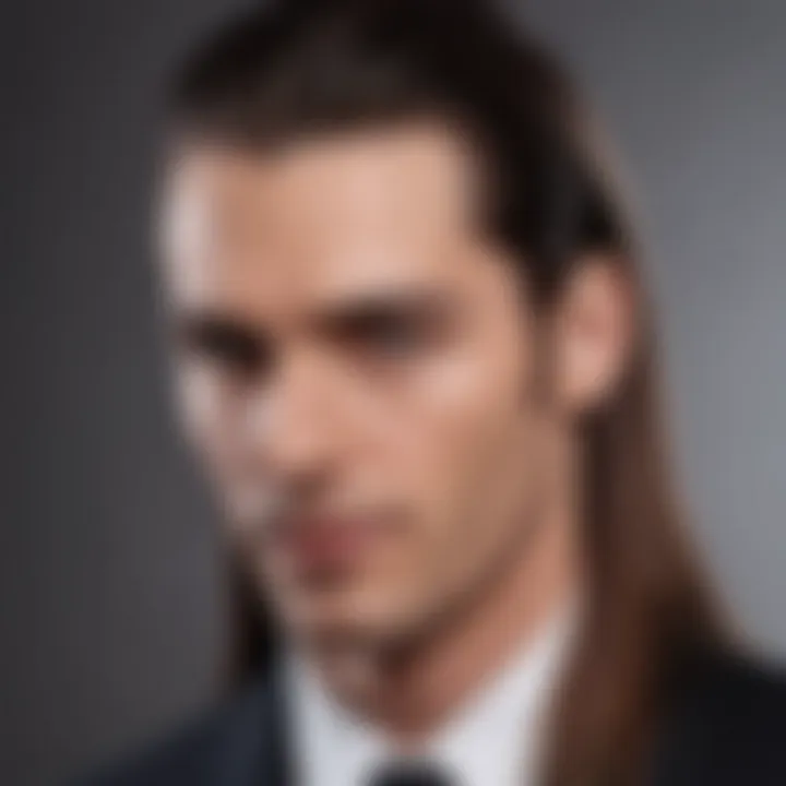 Stylish man with slicked-back long hair