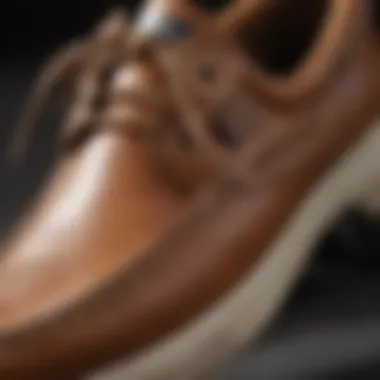 Close-up of Sperry Top-Sider shoe materials and craftsmanship