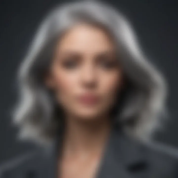 Woman with striking gray hair color