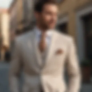 Stylish linen suit in a neutral tone