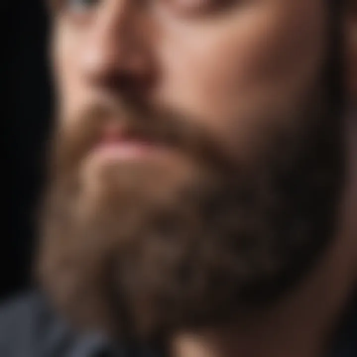 Close-up of a well-groomed beard showcasing straightness and shine