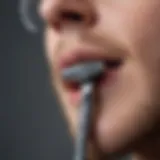 Close-up of a single blade razor showcasing its design