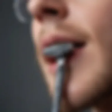 Close-up of a single blade razor showcasing its design