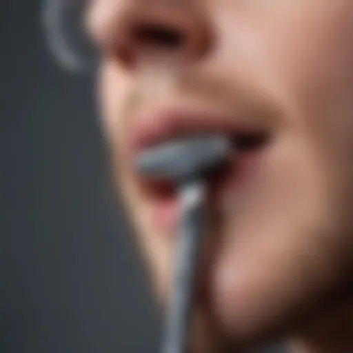 Close-up of a single blade razor showcasing its design