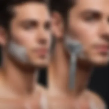 Visual comparison of shaving results between single and multi-blade razors