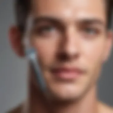 Illustration depicting skin health benefits after using single blade razors