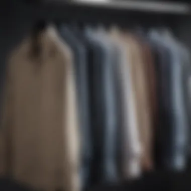 A stylish array of branded shirts displayed on hangers