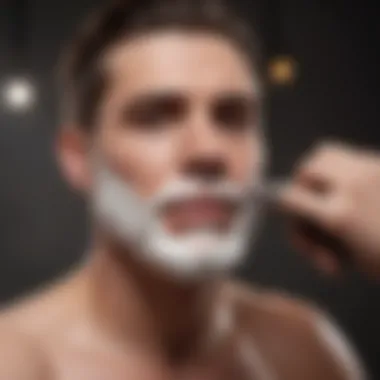 Illustration depicting proper shaving technique