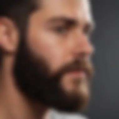 Demonstrating the technique of beard trimming