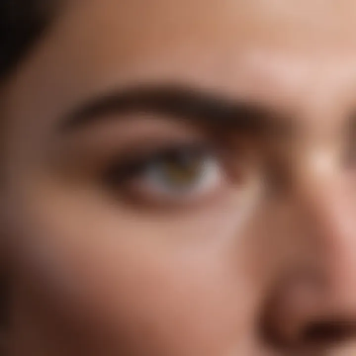 A close-up view of well-groomed eyebrows