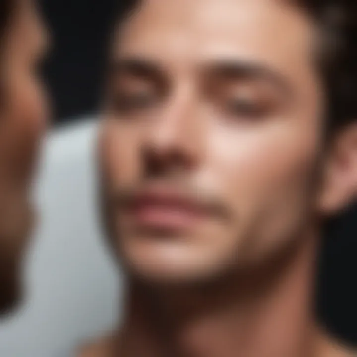 A serene individual enjoying a facial treatment.