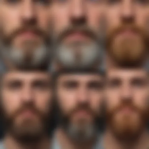 Illustration of various beard growth stages