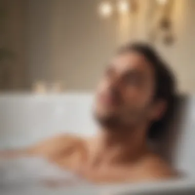 Creating a Relaxing Atmosphere Relaxing bath scene with soothing lighting