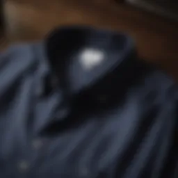 Elegant navy oxford shirt on a display
