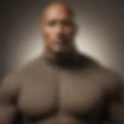 A striking portrait of Dwayne Johnson showcasing the elegance of a turtleneck.