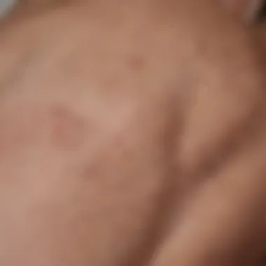 Close-up of skin after application of body wash