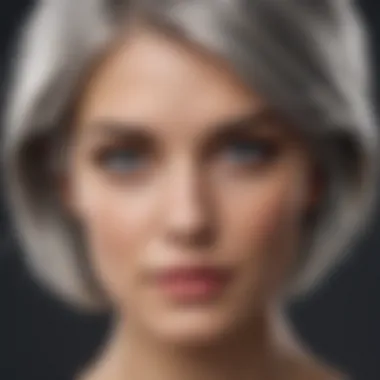 Stylish gray hair with modern highlights